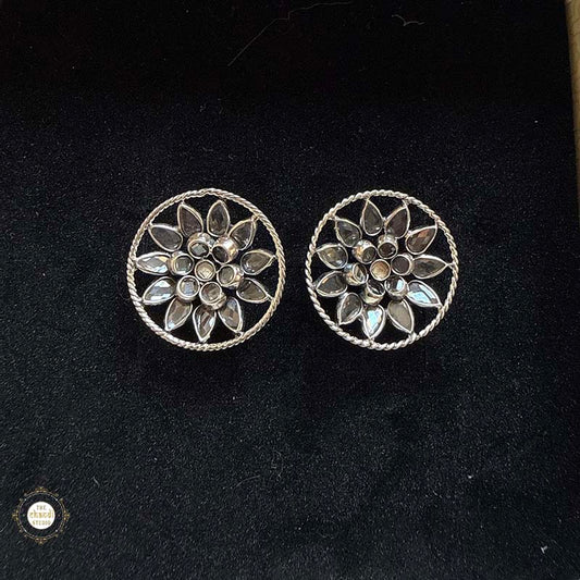 Sterling Silver Floral Glow Earring