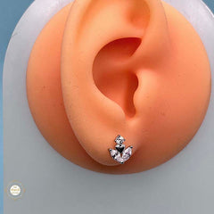 925 Sterling Silver Celestial Leaflet Stud Unisex (Piece)