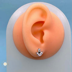 925 Sterling Silver Celestial Leaflet Stud Unisex (Piece)