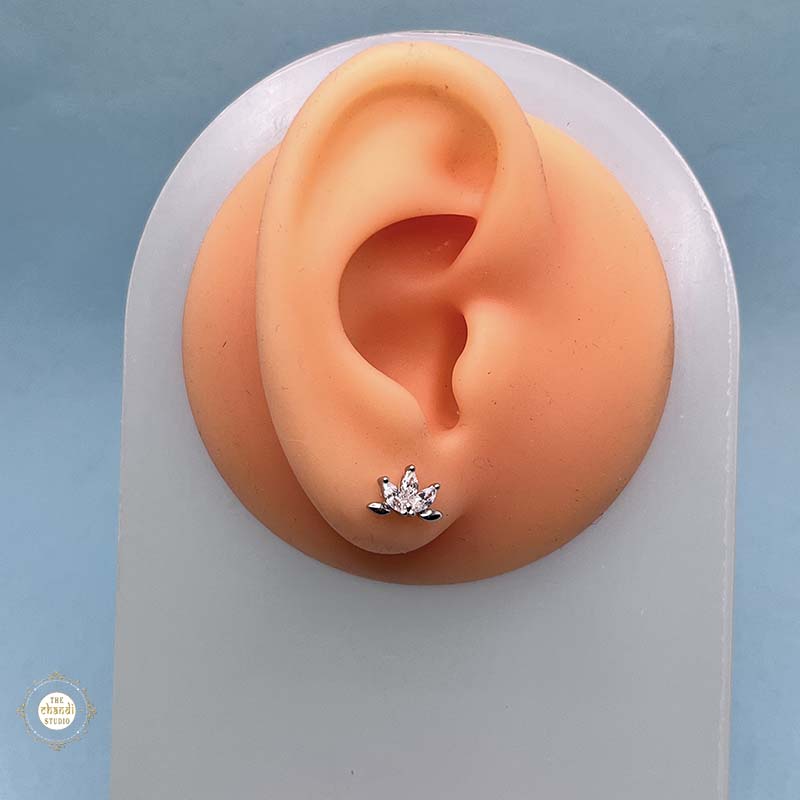 Shop Silver Lotus Spark Stud Online