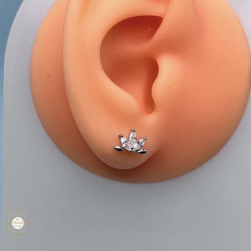 Buy Silver Lotus Spark Stud