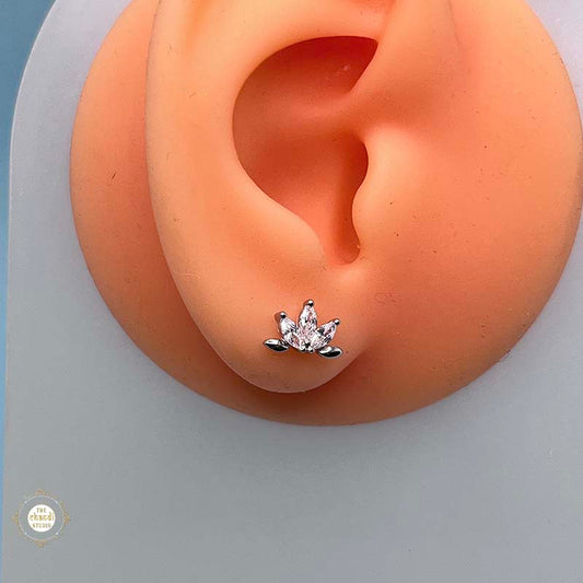 Buy Silver Lotus Spark Stud