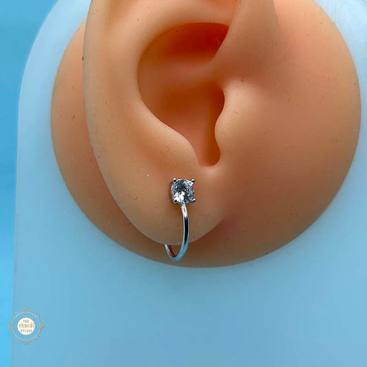 925 Sterling Silver Celeste Spark Mini Hoop Unisex (Piece)