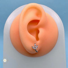 Silver Leaf sparkling Earring Online