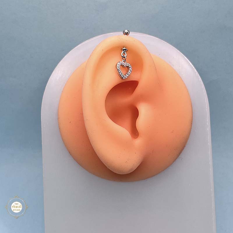  Buy Silver Heart Bugdi Earring
