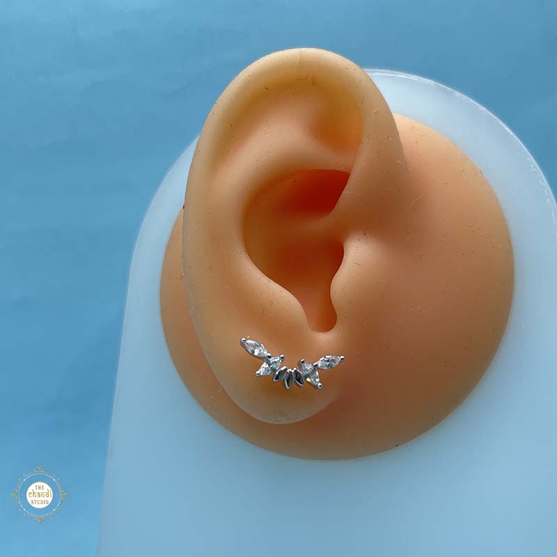 925 Sterling Silver Sparkling Unisex Earring (Piece)