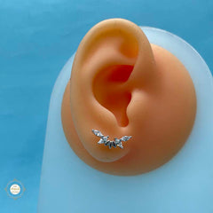 925 Sterling Silver Sparkling Unisex Earring (Piece)