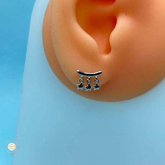925 Sterling Silver Star Bugdi Unisex Earring (Piece)