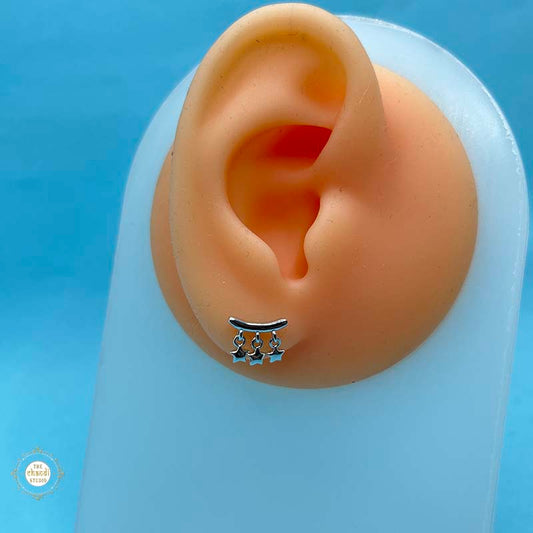 925 Sterling Silver Star Bugdi Unisex Earring (Piece)