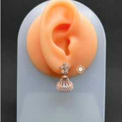 Sterling Silver Sparkling Flower Jhumki