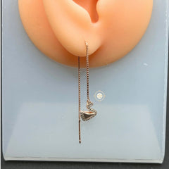 Sterling Silver Sparkling Swan Threader Earring