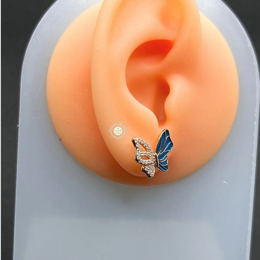 Sterling Silver Sparkling Butterfly Earring