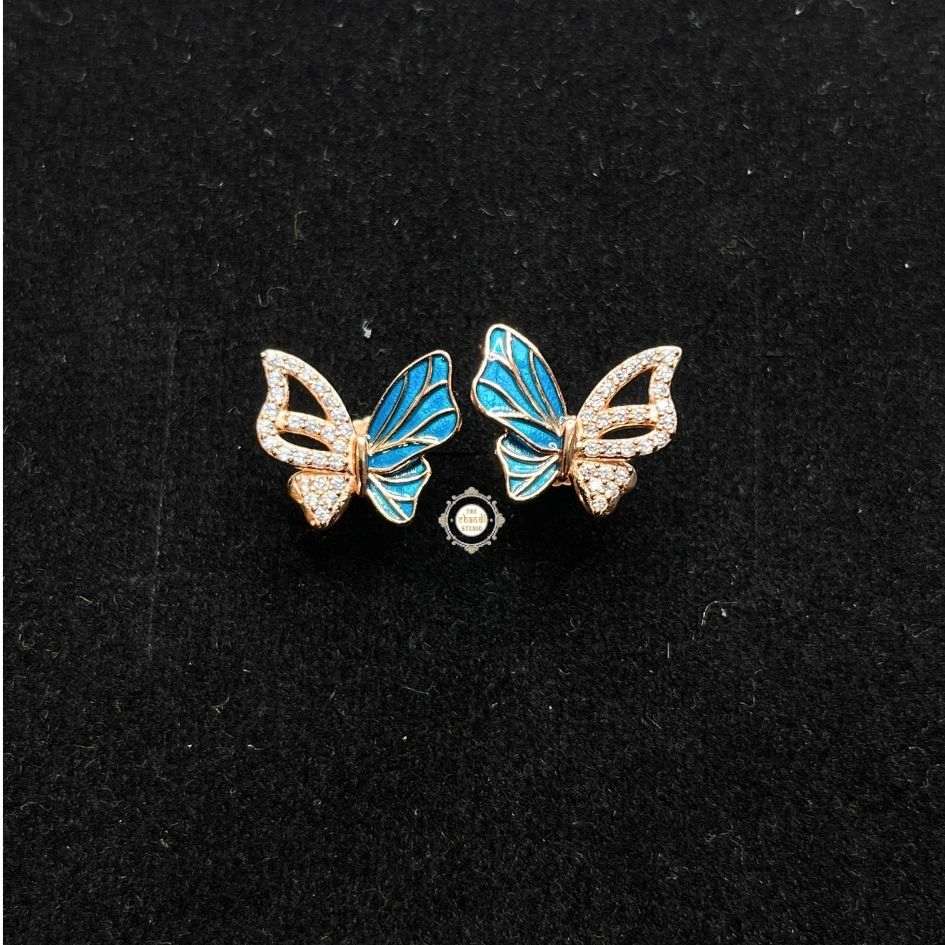 Sterling Silver Sparkling Butterfly Earring