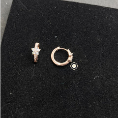 Sterling Silver Sparkling Floral Earring