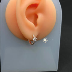 Sterling Silver Sparkling Floral Earring
