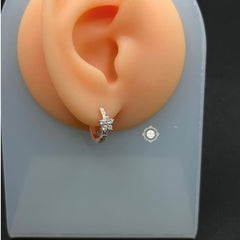 Sterling Silver Sparkling Floral Earring