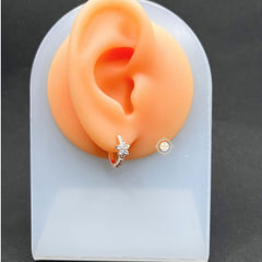 Sterling Silver Sparkling Floral Earring