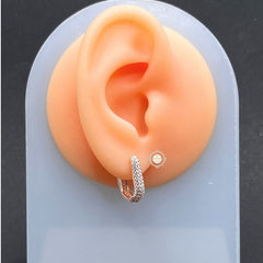 Sterling Silver Sparkling Celeste Spark Hoop Earring