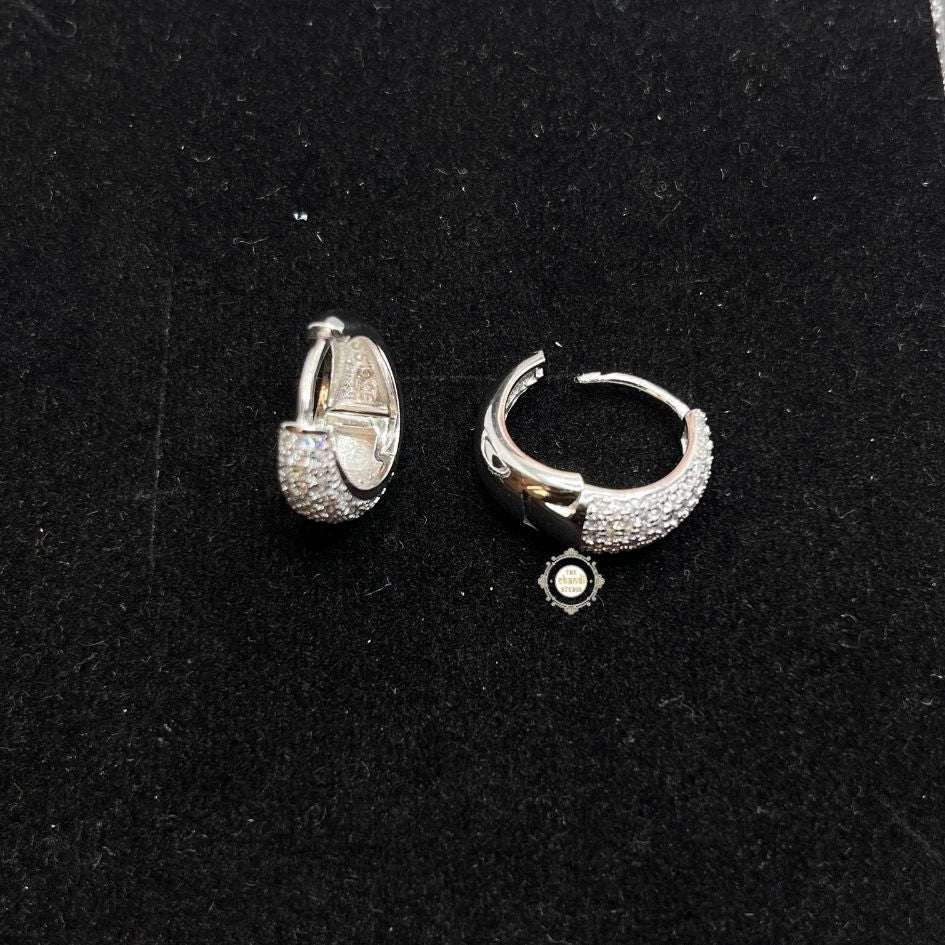 Sterling Silver Sparkling Shimmer Sweep Earring
