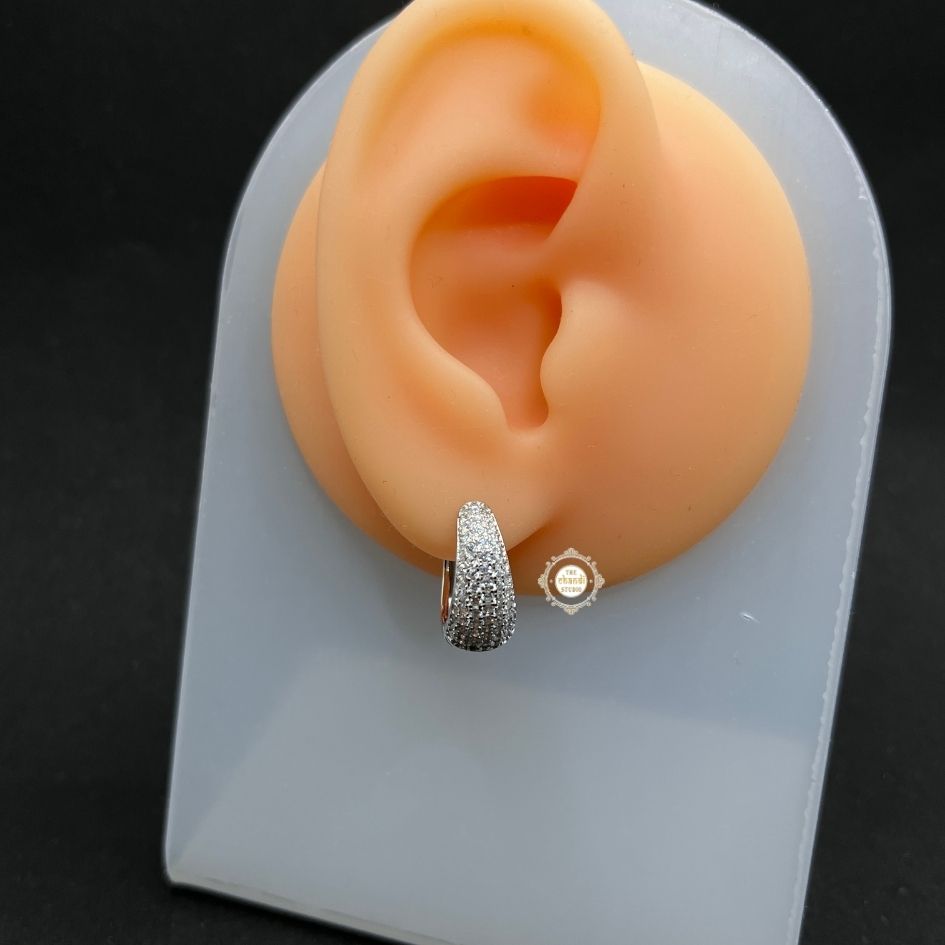 Sterling Silver Sparkling Shimmer Sweep Earring
