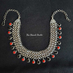 Black Onyx-Coral Chatai Necklace