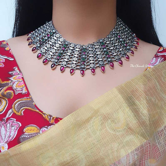 Sterling Silver Maharani Necklace Choker