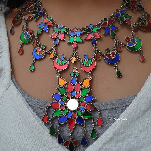 Tribal Afghan Maharani Glass Necklace