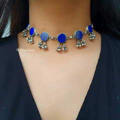 Dilkash, Lapis Lazuli Ghungroo Necklace Set