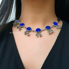 Dilkash, Lapis Lazuli Ghungroo Necklace Set