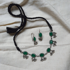 Dilkash, Green Onyx Ghungroo Necklace Set