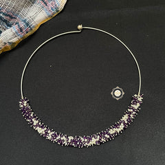 Rustic Romance Amethyst-Pearl Wire Hasli