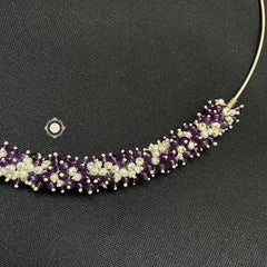 Rustic Romance Amethyst-Pearl Wire Hasli