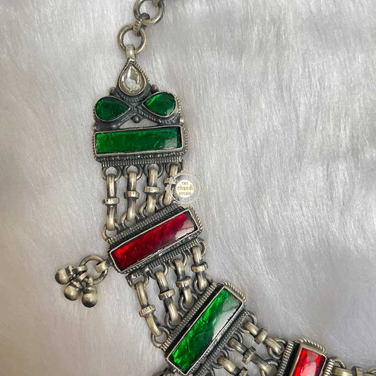 Afghan Glass Ghungroo Necklace