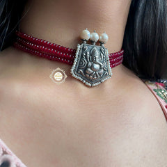 Ruhaniyat Modern Maharani Ruby Ganesha Necklace