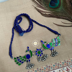 Majestic Peacock Statement Afghan Necklace