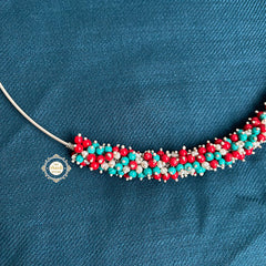 Rustic Romance Turquoise -Coral Wire Hasli