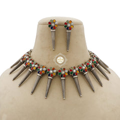 Scoops Of Nostalgia : Navratna Delight Necklace Set