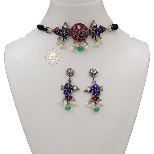 Muhurat Kundan Delight Peacock Necklace Set