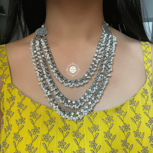 Ruhaniyat Triple Layered Pearl Necklace