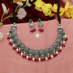 Utsav Exquisite Drop Necklace With Earring