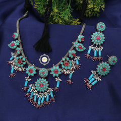 Turquoise Overload Necklace With Earring