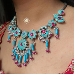 Turquoise Overload Necklace With Earring