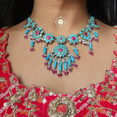 Turquoise Overload Necklace With Earring