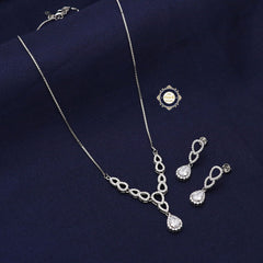 Sterling Silver Sparkling Treasure Fairytale Drop Necklace Set