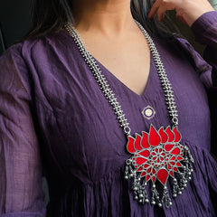 Afghan Glass Lotus Necklace