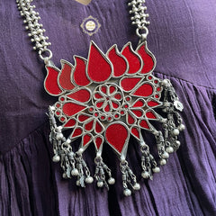 Afghan Glass Lotus Necklace