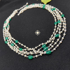 Pearl Of Joy With Green Necklace