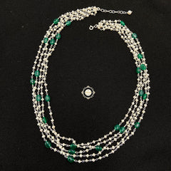 Pearl Of Joy With Green Necklace