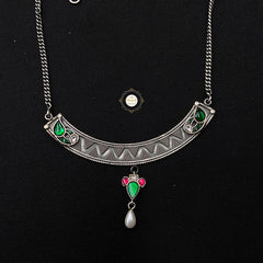 Kundan Crescent Rawa Necklace