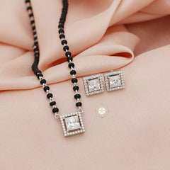 Sparkling Treasure Mangalsutra Necklace Set With Earrings